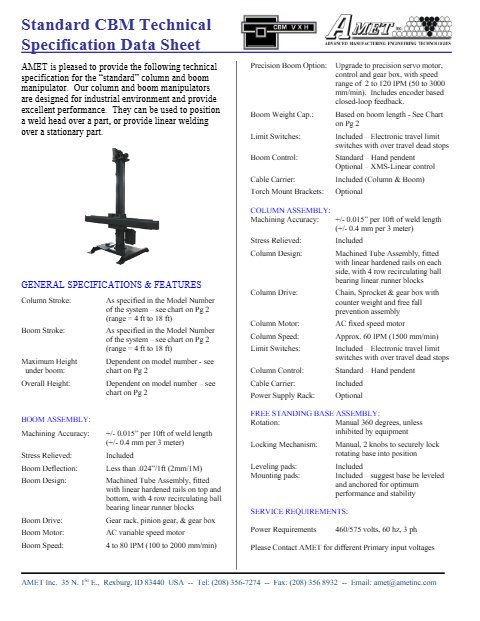 CBM Standard Tech Spec Rev C