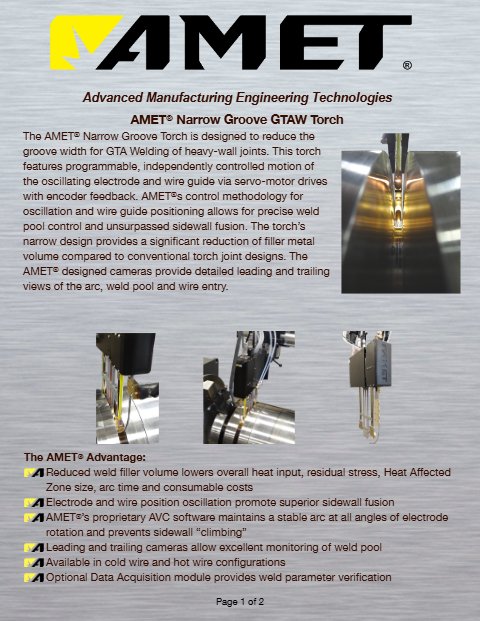 Narrow Groove GTAW Brochure