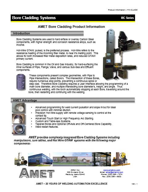 AMET Bore Cladding Rev B