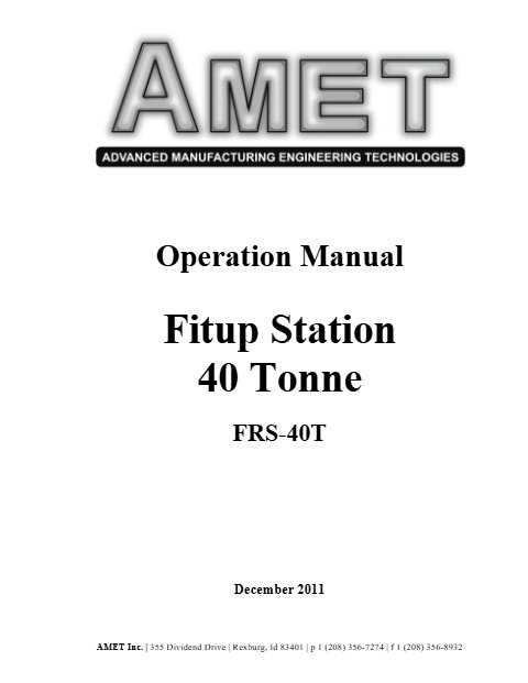 Operation Manual FRS 40T Rev MBb