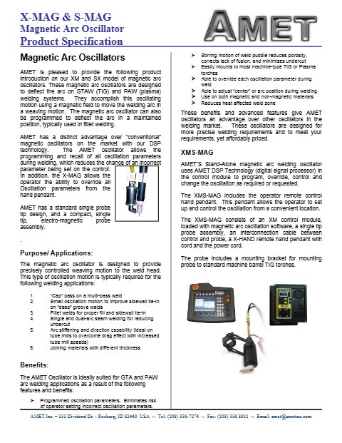X MAG Tech Spec